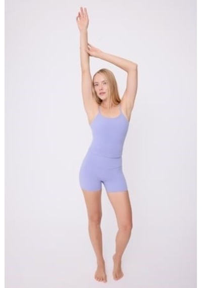 Hıghrıse Comfortflex Yüksek Bel Atletik Spor & Aktif Yaşam Şortu-2701 Mavi