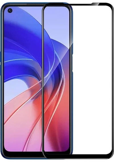 Microcase Oppo A55 Tam Kaplayan Çerçeveli Cam - Siyah