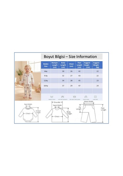 Babymod Bebe Yaka Önden Düğmeli Melek Desenli Kız Bebek Pijama Krem