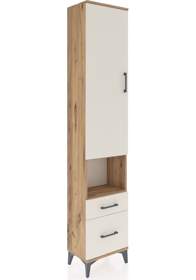 Arges Dolap 3 Raflı 2 Çekmeceli Tek Askılı 44x30x221 Çam-aytaşı Çam