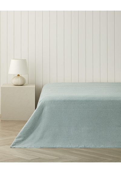Modern Grid Çift Kişilik Pike 180x220 Cm Seledon