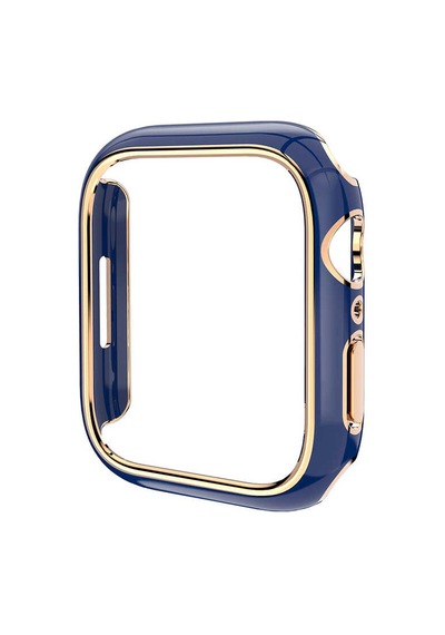Ekılıf - Apple Uyumlu Watch 44mm - Kasa Ve Ekran Koruyucu Watch Gard 06 Sert Pc Koruyucu - Mavi