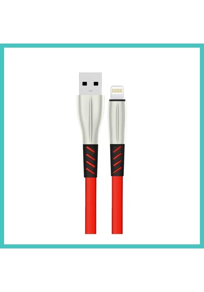 Ny Joy Konfulon S89 Metal Uçlu Lightning Kablo İphone Uyumlu 1m 2.4a - Kırmızı Nyjoybz
