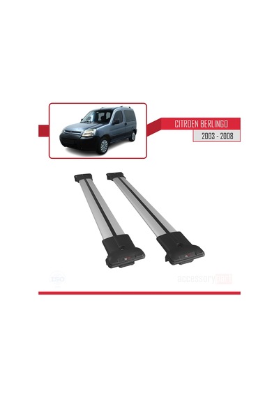 Citroen Berlingo 2003-2008 Arası FLY Model Ara Atkı Tavan Barı GRİ