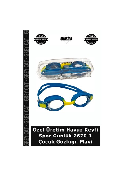 Özel Üretim Havuz Keyfi Spor Günlük 2670-1 Çocuk Gözlüğü Mavi
