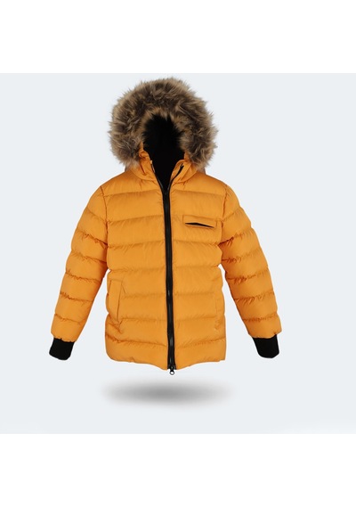 Slazenger CALISTO NEW Çocuk Kapüşonlu Şişme Sarı Mont & Kaban