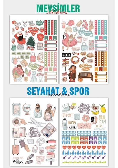Sticker Defteri 900+ Adet My Dıy - Planner,ajanda, Günlük, Planlayıcı, Bullet Journal, Scrapbook