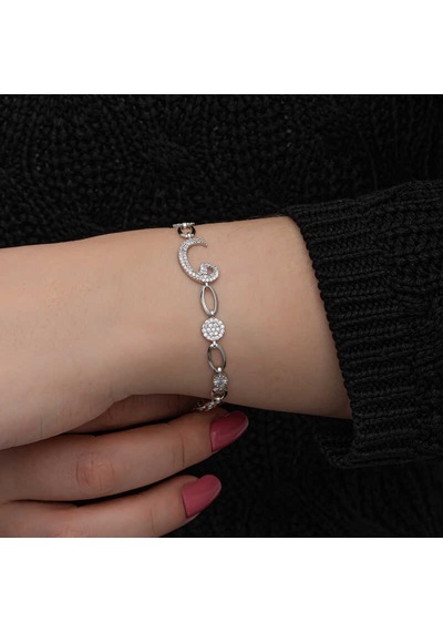 Gümüş Vav Kadın Bileklik Gümüş - Rose Gold