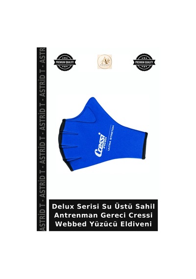 Delux Serisi Su Üstü Sahil Antrenman Gereci Cressi Webbed Yüzücü Eldiveni S