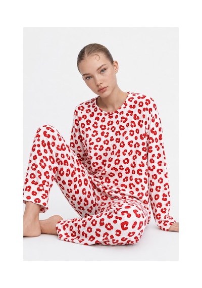 Fit Women Kadın Comfort Esnek Kırmızı Pijama Takımı 4686
