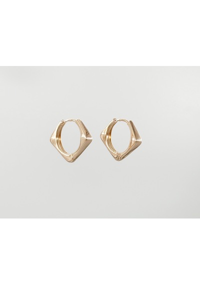 18k Rose Gold Plated Classical Hoop Küpe Gold