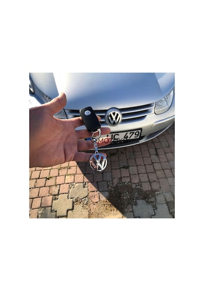 Yüksek Kaliteli Volkswagen Logolu Metal Araç Anahtarlık, Çift Yönlü Logo, Hediyelik Araba Anahtarlık