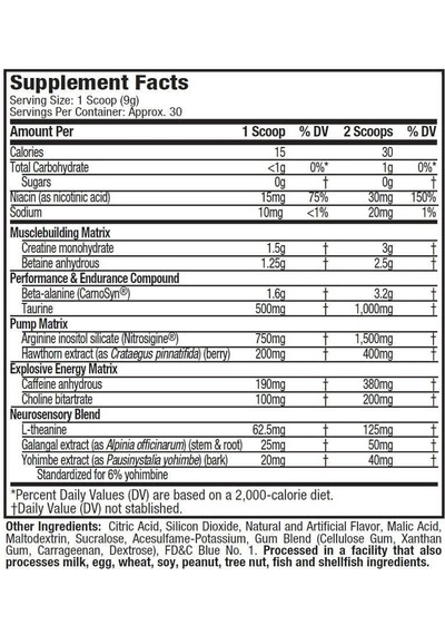Muscletech Vapor X5 Pump Preworkout 30 Servis