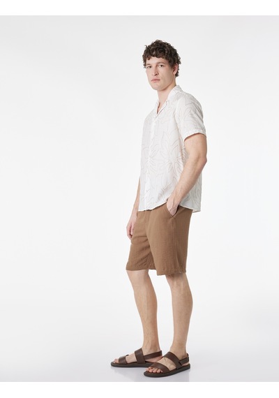 Koton Regular Fit Cepli Bermuda Beli Bağcıklı Şort Kahverengi 6sam40045hw Kahve