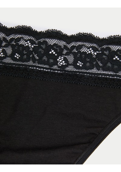 Marks & Spencer 5'li Dantel Detaylı High Leg Külot Seti T61005022L Siyah