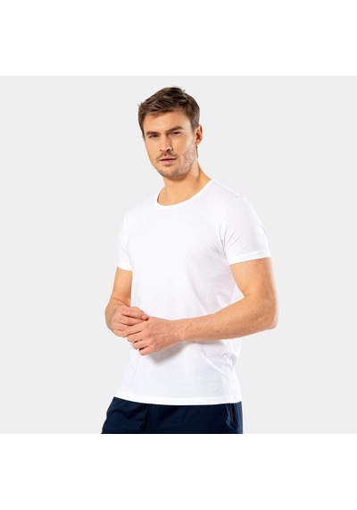 Cacharel Erkek Bisiklet Yaka T-shirt 2169/beyaz