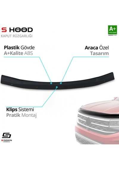 S-dizayn Mitsubishi Pajero Abs Plastik Kaput Rüzgarlığı 1998-2006 A+kalite