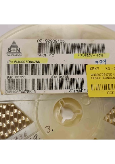 W40007d6475k 4.7mf 20v D S+m Tantal Kondansatör 50 Adet