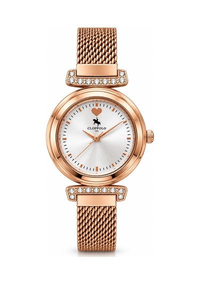 Hasır Mıknatıslı Kordon Rose Rengi Saat Bej - 93348704 Altın