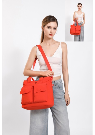 Smart Bags Siyah Ultra Hafif Kumaş Günlük Büyük Boy Kadın Omuz Çantası
