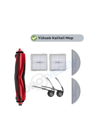Roborock S8 Pro Ultra Değil Uyumlu Fırça Hepa Filtre Mop Seti-7 Parça