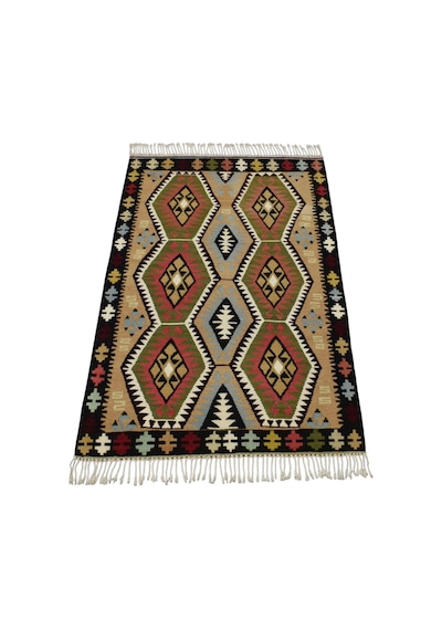 Kilim Antik El Dokuma Lüks Kula İzmir Yün Kilimi 0146 - Yeni - Çok Renkli