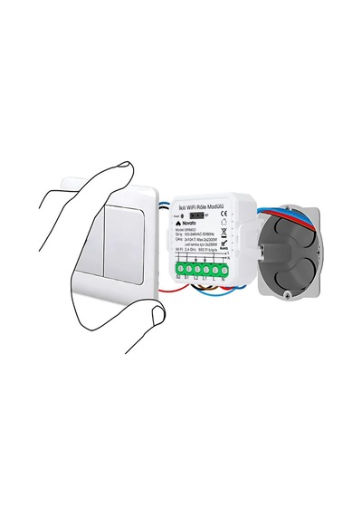 Tuya Uyumlu Akıllı Anahtar Modülü, Çift Çıkışlı, Anahtar Girişli, 2x10a - 220v Röle, Google Asi Standart