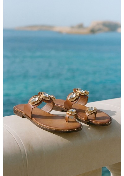 Valmenti Kadın Hakiki Deri Taba Düz Terlik 1141 578 Bn Trlk Y26 Tan Leather