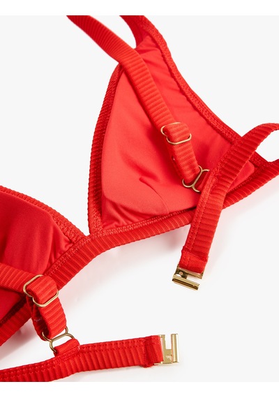 Koton Dokulu V Yaka Bralet Bikini Üst Kırmızı 6sak10178mm
