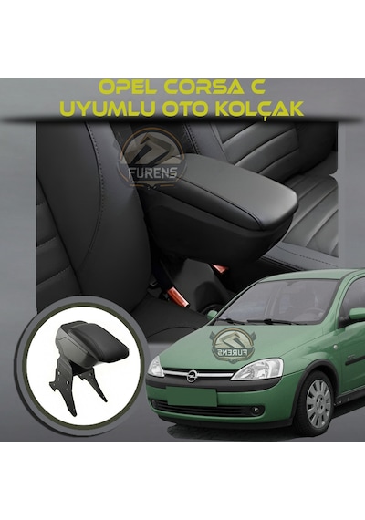 Opel Corsa C Uyumlu Kol Dayama Ve Kolçak Sürgülü Bardaklıklı Ayarlanabilir Siyah Deri