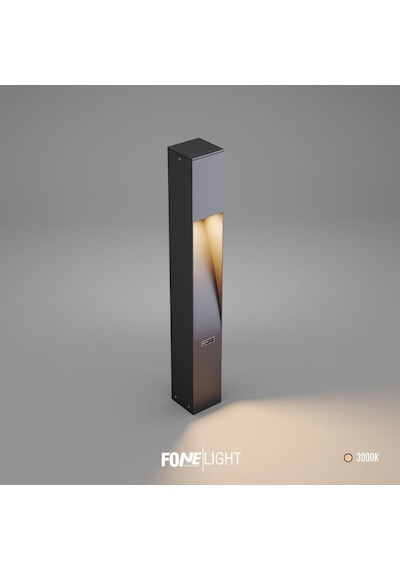 FoneLight Luzerra 75 cm LED Bahçe Aydınlatma Direği Antrasit Alüminyum IP65 Bollard Peyzaj Yürüyüş Yolu Lambası 9W 4000K