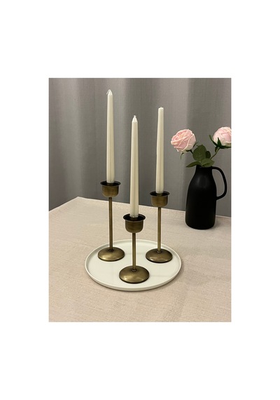Eskitme Gold Rengi Bloom 3'lü Şamdan & Mumluk Seti Eskitme Gold - 820385533 Eskitme Gold