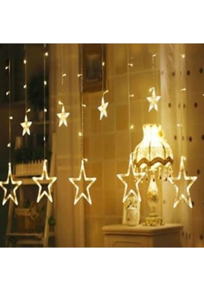 Kumandalı Yıldız Figürlü 12 Sarkıtlı 120 Led Uzaktan Kumandalı Dekor Işık Masaüstü Ve Ortam Aydınlatması 5570 Diğer