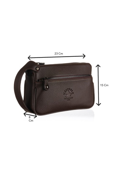 Westpolo Vegan Deri Unisex El Çantası Portföy - 6054 Kahverengi