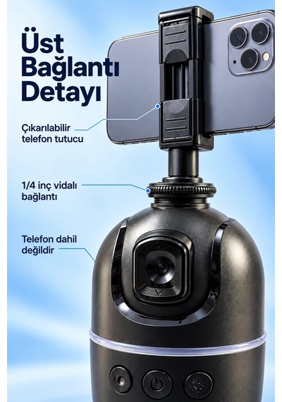 Kargo Otomatik Yüz Takipli Telefon Standı Ayarlanabilir Telefon Tutuculu Najmaddin Belirtilmemiş