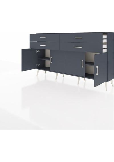 Arges Konsol 2 Raflı 4 Çekmeceli 8 Kapaklı 176x30x99 Antrasit-ant Antrasit-antrasit Arges Konsol 2 Raflı 4 Çekmeceli 8 Kapaklı 176x30x99 Antrasit-ant Antrasit-antrasit