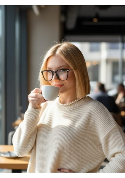 Bambu Mavi Işık Korumalı Ekran Gözlüğü Cam Değiştirilebilir Unisex Şık Modern Çerçeveli Gözlük Siyah