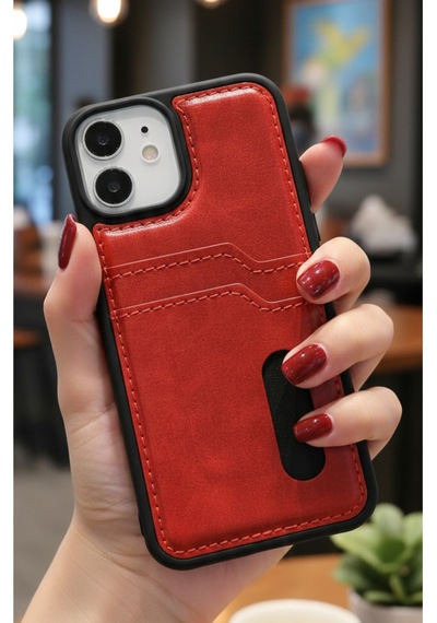 Apple Apple iPhone 11 İçin Uyumlu Kılıf Kart Bölmeli Deri Tasarımlı Kılıf
