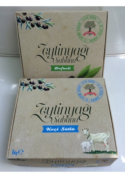Karakılıç Doğal El Yapımı Defneli + Keçi Sütlü Zeytinyağı Sabunu 1 KG 2'li