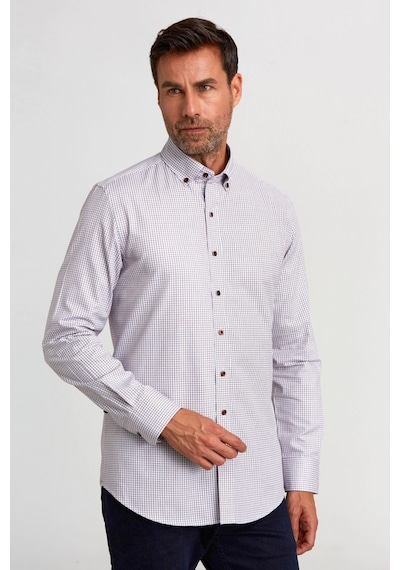 Bisse Modern Fit Uzun Kol Paşa Yaka Düğmeli Spor Gömlek Bordo Gmkra0122300200 D25 Bordo
