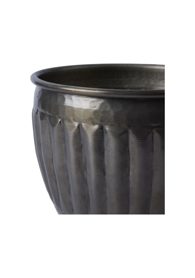 Yargıcı Kabartmalı Formlu Metal Saksı 20x18 Cm 26knha1075n St