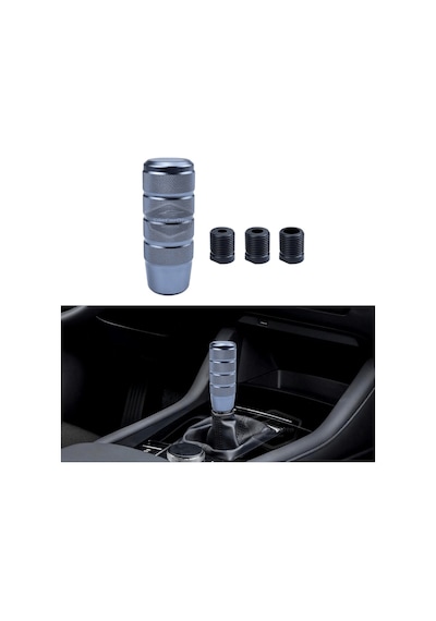 Üniversal 9.5 Cm Jdm Metal Spor Görünümlü Vites Topuzu Aparatlı Alüminyum Alaşım Otomatik-manuel Yarış Vites Kolu Titanyum Gri 00 Şüscaroto Aksesuar Titanyum Gri