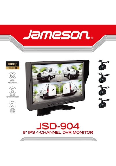 Jameson -904-9''-ıps 1024x600px-ahd Kamera-4 Ch-4 Kameralı Set