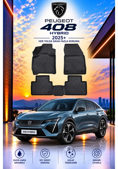 Peugeot 408 2025+ Aracınıza Özel Üretim Havuzlu Paspas Takımı A+ -mod-