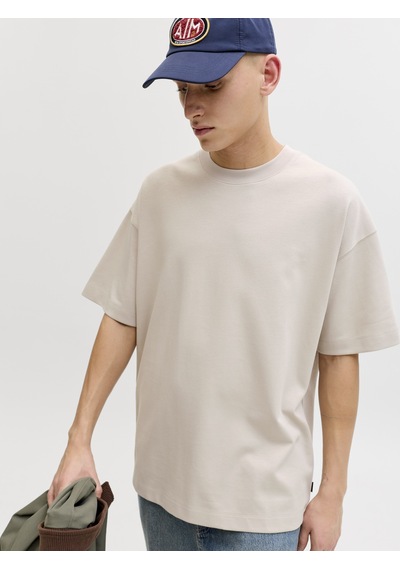 Jack&jones Jjebarron Tee Ss O-neck Noos Bej