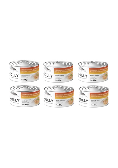 Molly Tavuklu Ve Balkabaklı Sos İçinde Yetişkin Kedi Konservesi 85 Gr. X 6 Adet