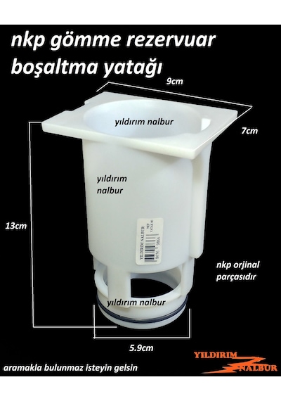 Nkp Gömme Rezervuar Boşaltma Yatağı Dar Model İç Takım Orta Göbek Beyaz