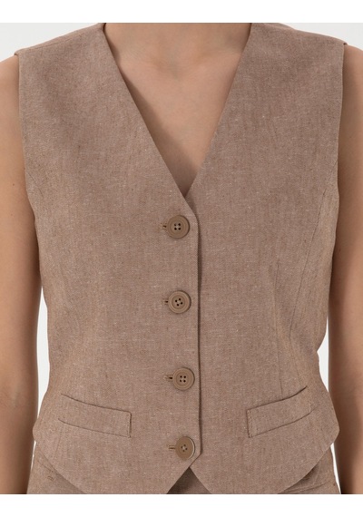 Pierre Cardin Kadın Camel Yelek Dokuma 50306488-vr015