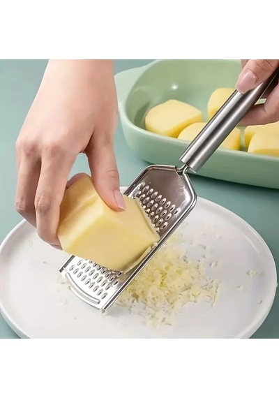 Mybru Paslanmaz Çelik Rende Peynir Çikolata Zencefil Patates Limon Rendesi Metalik Gri