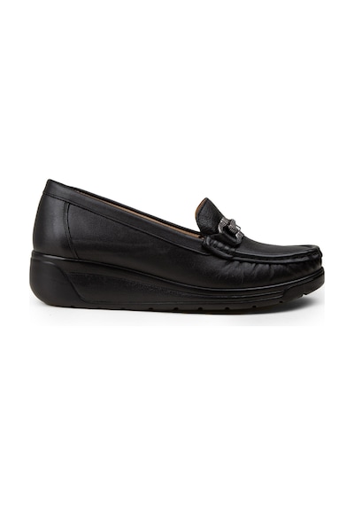 Deery Kadın Hakiki Deri Siyah Dolgu Topuk Loafer - N1742zsyhc01